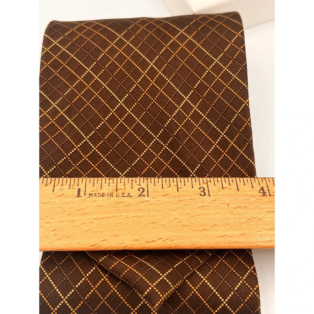 VITALIANO PANCALDI 100% Silk‎ Brown Necktie Made in Italy 60 inch